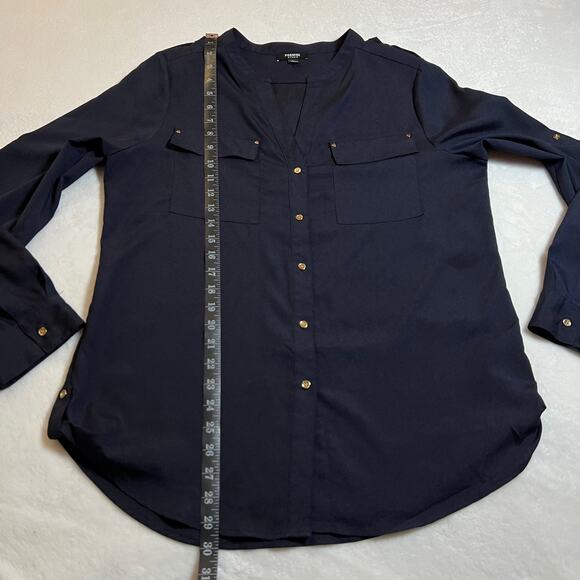 Premise Studio V-Neck Button Up Shirt Size Large Coastal Career Minimalist - Picture 8 of 8